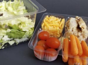 lettuce, cheese, vegetable tray packaging